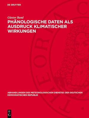 cover image of Phänologische Daten als Ausdruck klimatischer Wirkungen